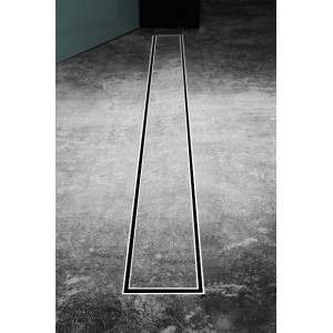 316 Marine grade stainless steel Mica Tile Insert Floor Waste 80mm Outlet 1200 Long (No Pre-Cut Outlet)